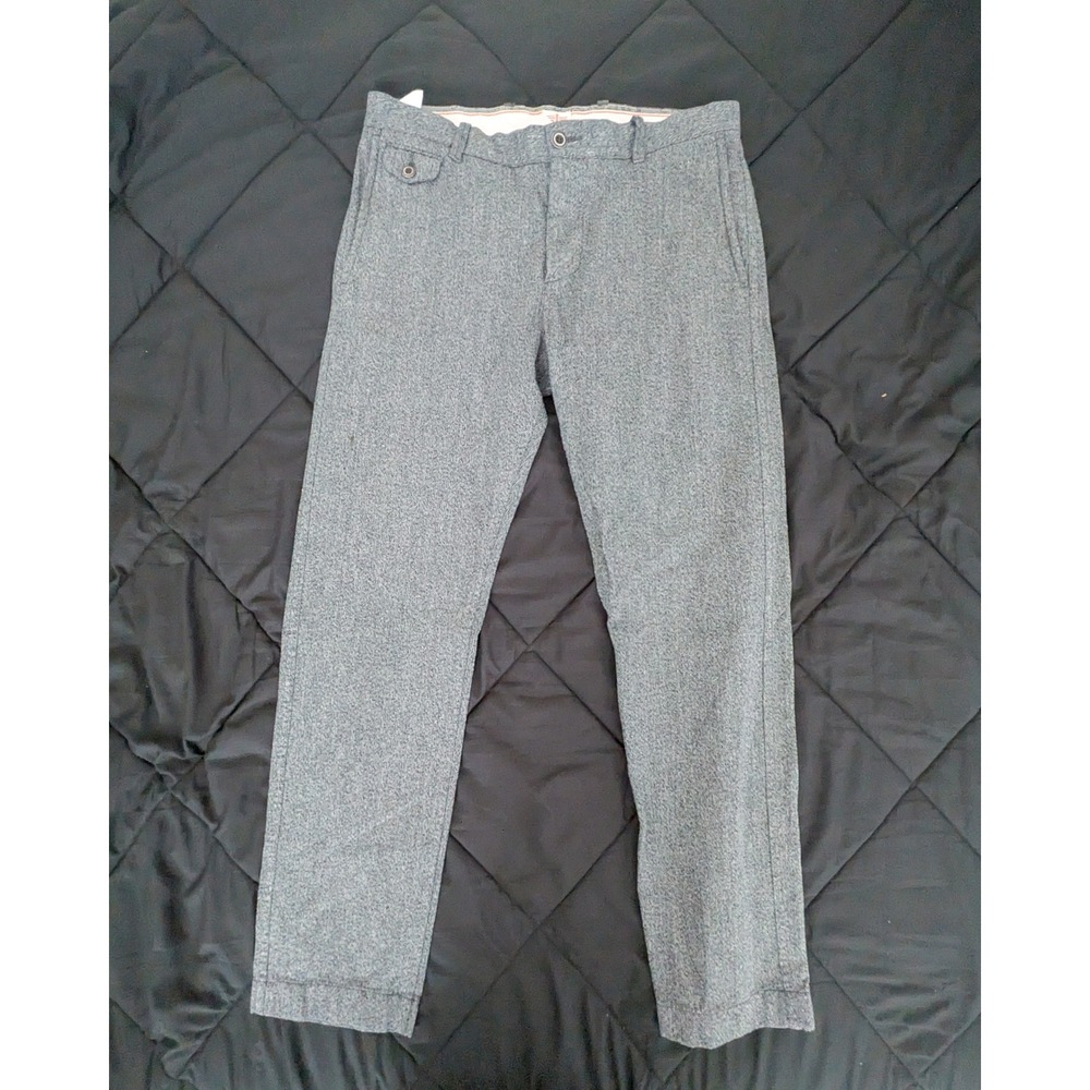 Dockers Mens Grey Herringbone Trousers 100% Cotton Straight Leg Pants 34x32